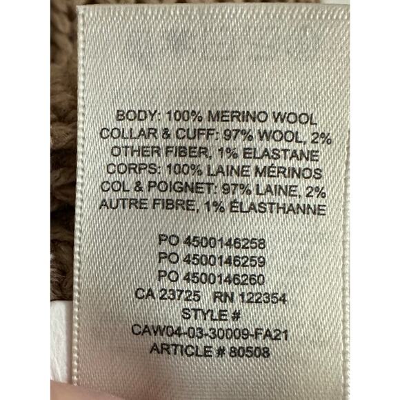 WILFRED Aritzia Belize Oversized Wool V-Neck Camel Sweater - Sz 2/Med NWOT - Picture 5 of 7